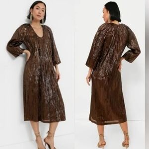 NWT Tuckernuck | Hyacinth House | Dorinda Bronze Metallic Midi Dress